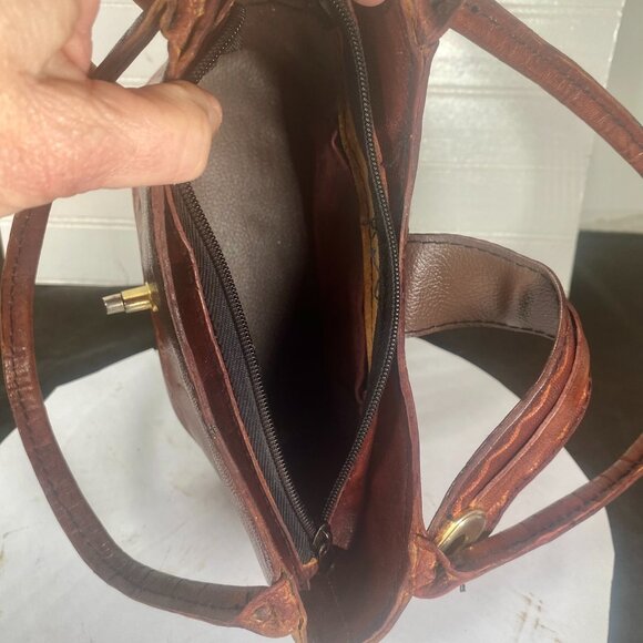 Vintage Hand Tooled, Small Cordovan Mexican Leather Purse, Gorgeous, - Picture 7 of 10